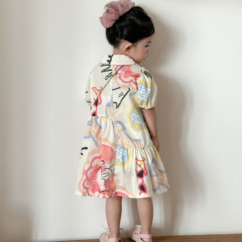 【BABY&KID】夏新作カラフルフラワーセットアップ、ワンピースSK104705