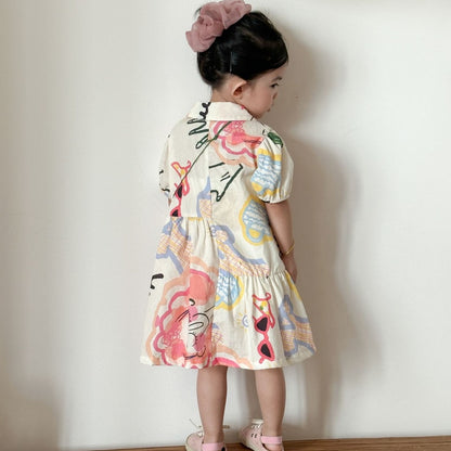 【BABY&KID】夏新作カラフルフラワーセットアップ、ワンピースSK104705