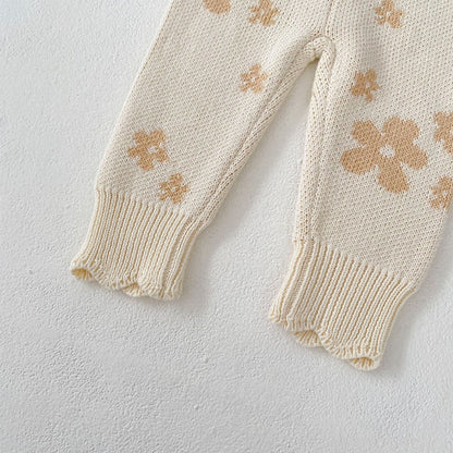 【BABY】フラワーニットカーディガン、パンツ、帽子、SocksSK030604
