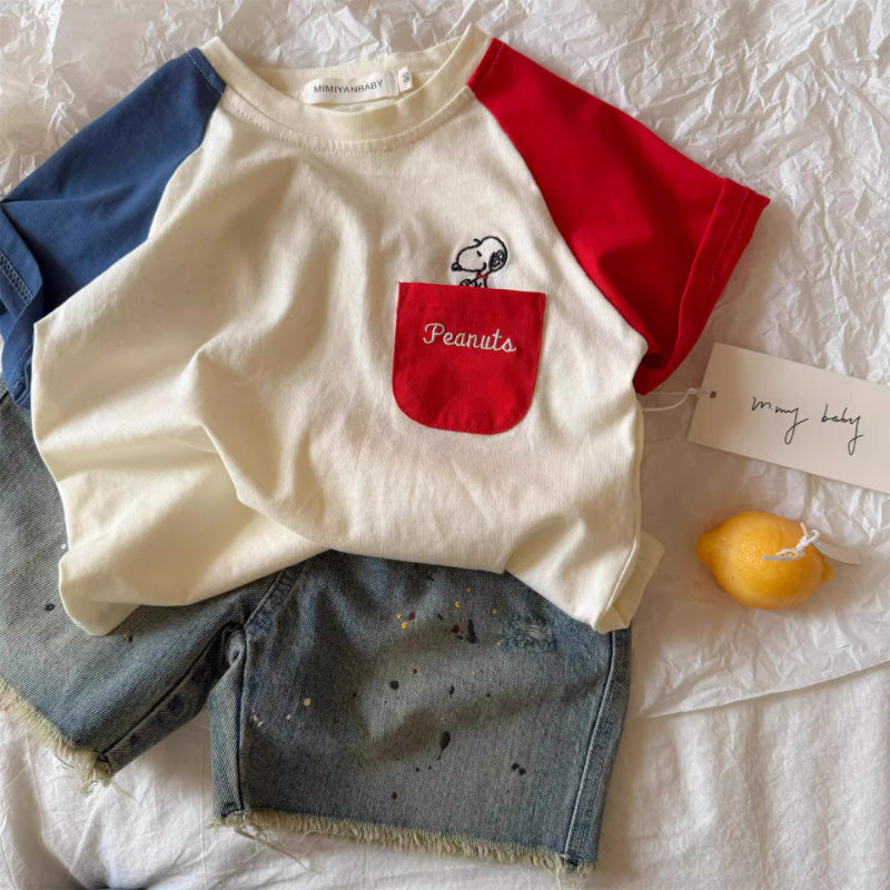 【BABY&KID】夏新作 ロゴポケット刺繍TシャツSK090809