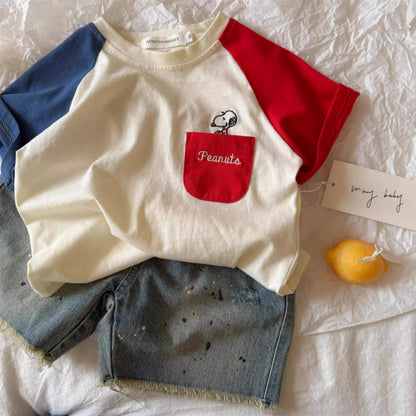【BABY&KID】夏新作 ロゴポケット刺繍TシャツSK090809
