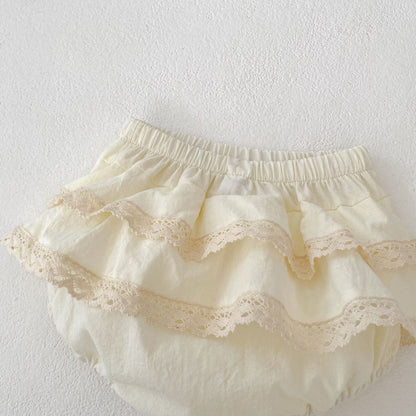 【BABY&KID】夏新作 レースフリルノースリーブセットアップSK062314