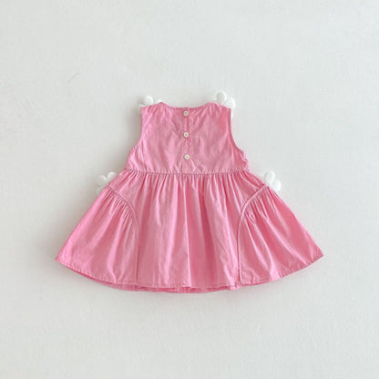 【BABY&KID】夏新作 フラワーノースリーブワンピースSK080620