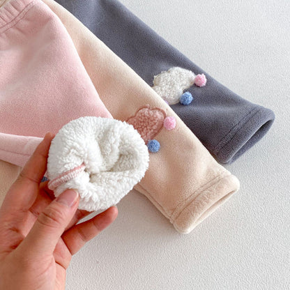【BABY&KID】冬新作ぽんぽんワッペンあったかレギンスSK103026