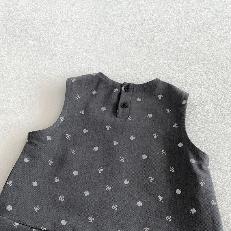 【BABY&KID】蝶結びワンピース、スクエアネック無地シャツSK107208