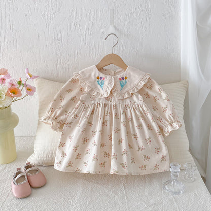 【BABY&KID】アプリコット小花柄ワンピースSK011019