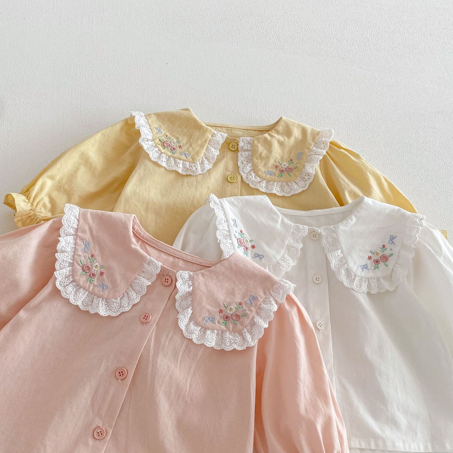 【BABY&KID】レース小花柄ドールカラーシャツSK103509