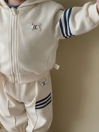 【BABY&KID】犬ワッペンワッフルセットアップSK100314