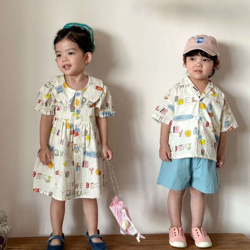 【BABY&KID】夏新作カートゥーンプリントセットアップ、ワンピースSK104709