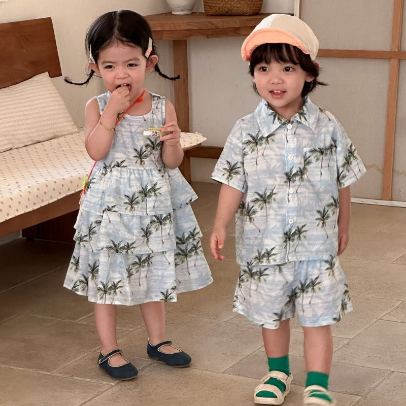 【BABY&KID】夏新作リゾート風セットアップ、ワンピースSK104706