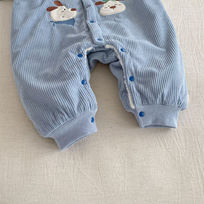 【BABY】コーデュロイ犬刺繍カバーオールSK102914