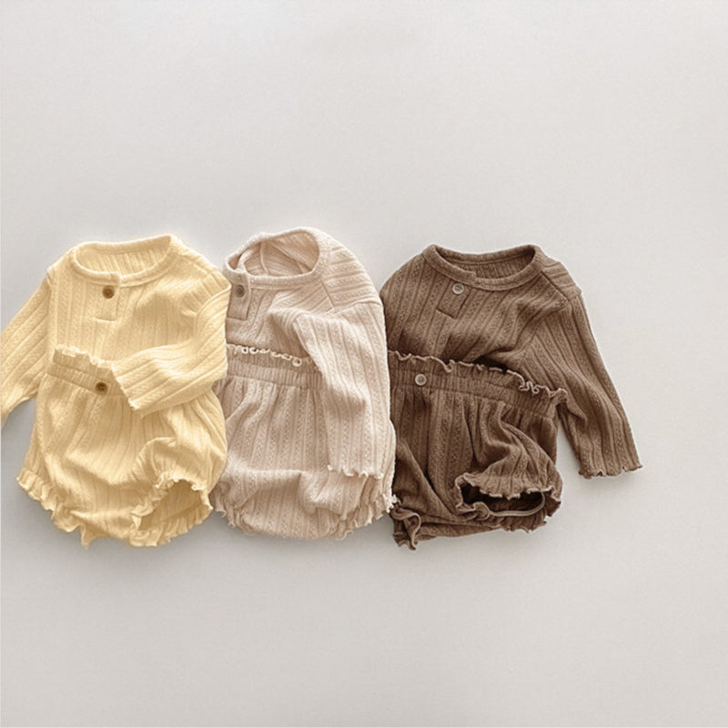 【BABY】ジャカードニットトップス&PPパンツ&帽子SK100611