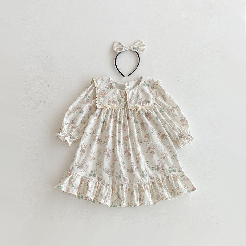 【姉妹服】花柄プリンセス襟ロンパース、ワンピースSK101107