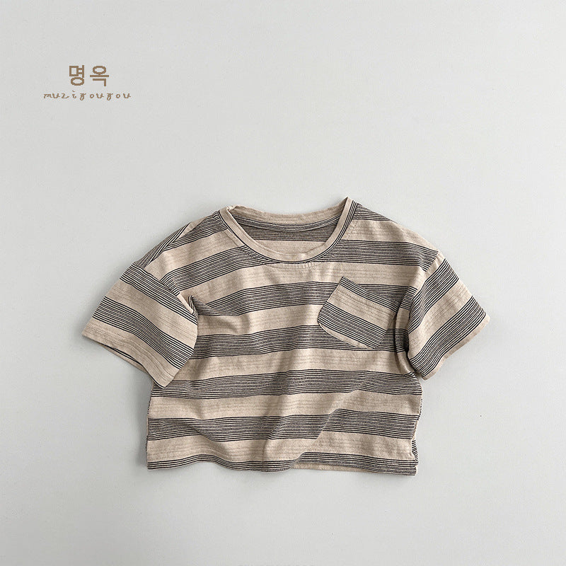 【BABY&KID】夏新作 半袖ボーダーTシャツSK080815