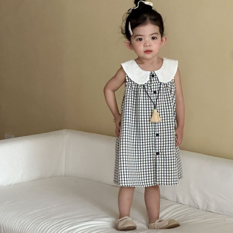 【BABY&KID】夏新作おしゃれチェック柄セットアップ、ワンピースSK104720