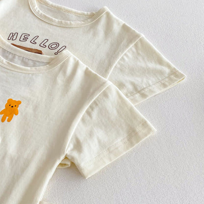 【BABY&KID】夏新作 Helloベア可愛いセットアップSK072009