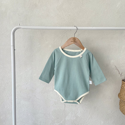 【BABY】バイカラーくまワッペンロンパースSK010312