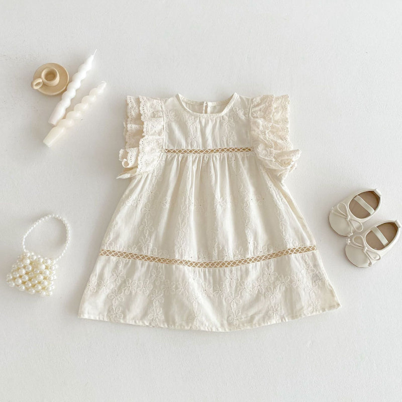 【BABY&KID】夏新作 フラワー刺繍ワンピースSK081609