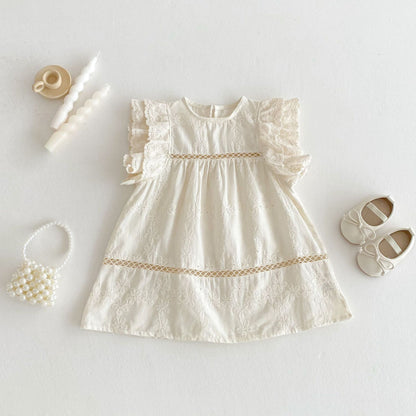 【BABY&KID】夏新作 フラワー刺繍ワンピースSK081609