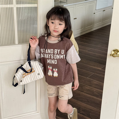 【BABY&KID】夏新作 ペンギン刺繍TシャツSK091622