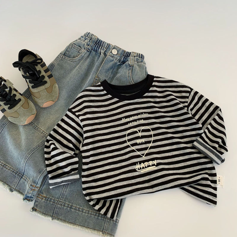 【BABY&KID】アルファベットハート長袖TシャツSK100525