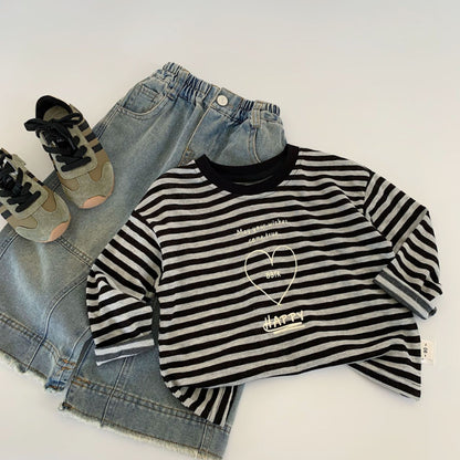 【BABY&KID】アルファベットハート長袖TシャツSK100525