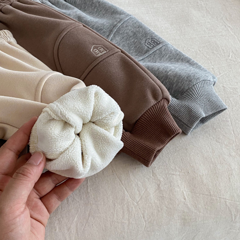 【BABY&KID】冬新作おうち刺繍裏起毛パンツSK102525