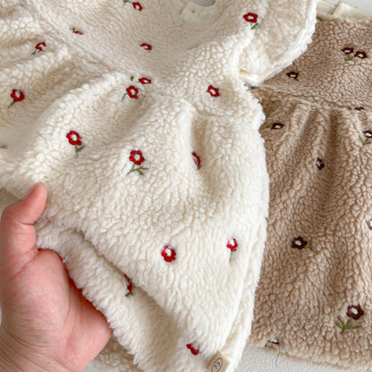 【BABY&KID】冬新作刺繍裏起毛ワンピースSK102905
