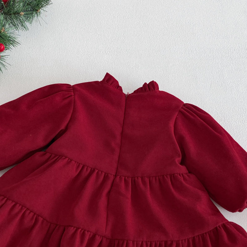 【BABY&KID】冬新作無地中綿厚手ワンピースSK103036