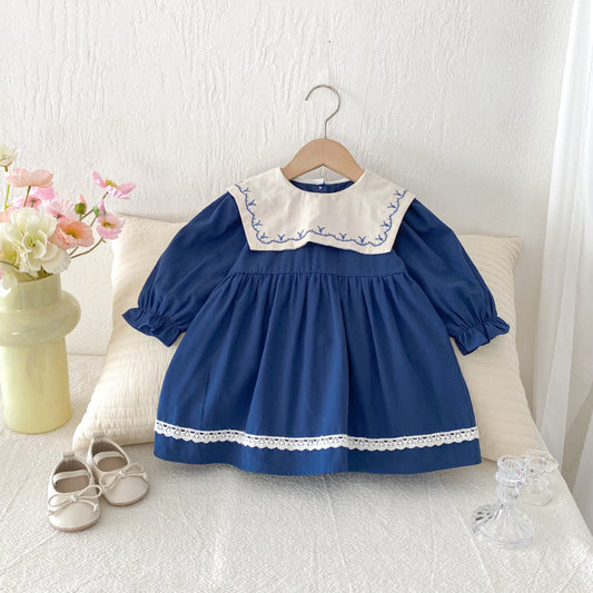 【BABY&KID】レースラペル刺繍ワンピースSK011018