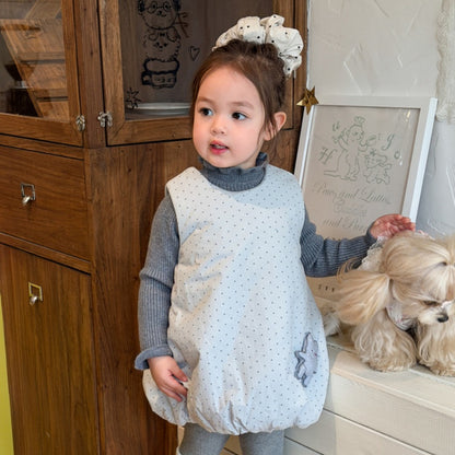 【BABY&KID】冬新作ドットバルーンワンピース、フリル襟ニットSK108318