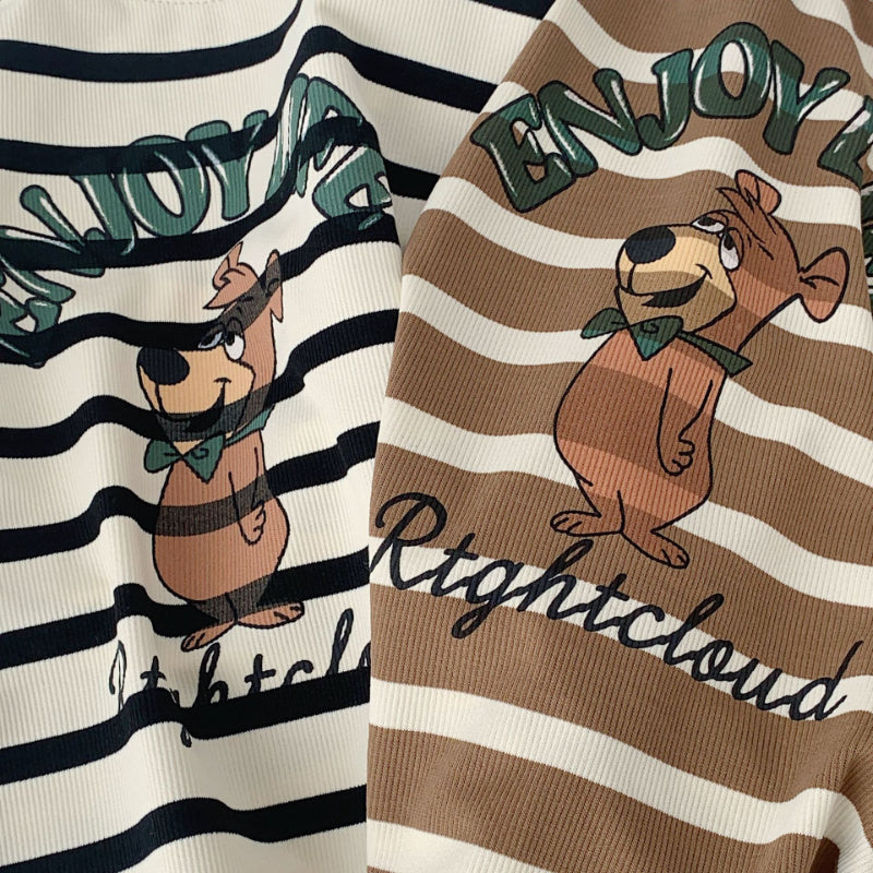 【BABY&KID】クマ柄長袖TシャツSK100524