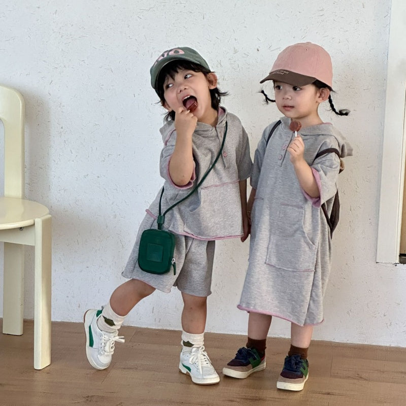【BABY&KID】夏新作スポーツ風フード付きセットアップ、ワンピースSK104701