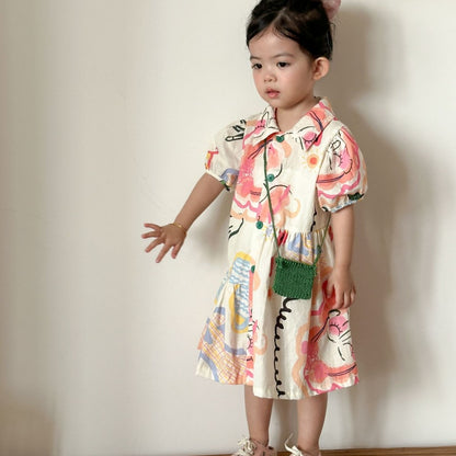 【BABY&KID】夏新作カラフルフラワーセットアップ、ワンピースSK104705