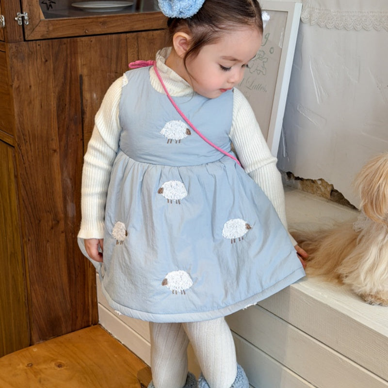 【BABY&KID】冬新作ひつじジャンパースカート、ハイネックニットSK108320