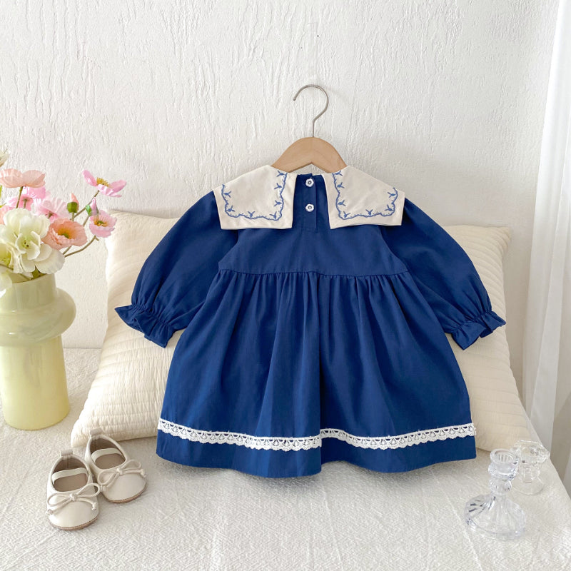【BABY&KID】レースラペル刺繍ワンピースSK011018