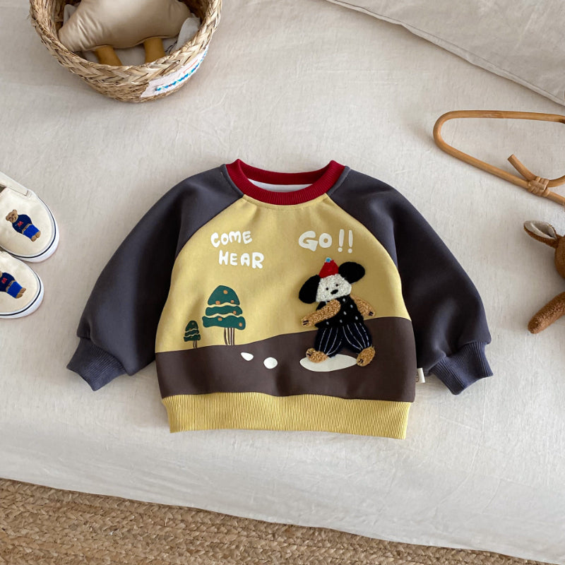 【BABY&KID】冬新作キャラクター刺繍あったかトレーナーSK102533