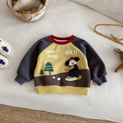 【BABY&KID】冬新作キャラクター刺繍あったかトレーナーSK102533