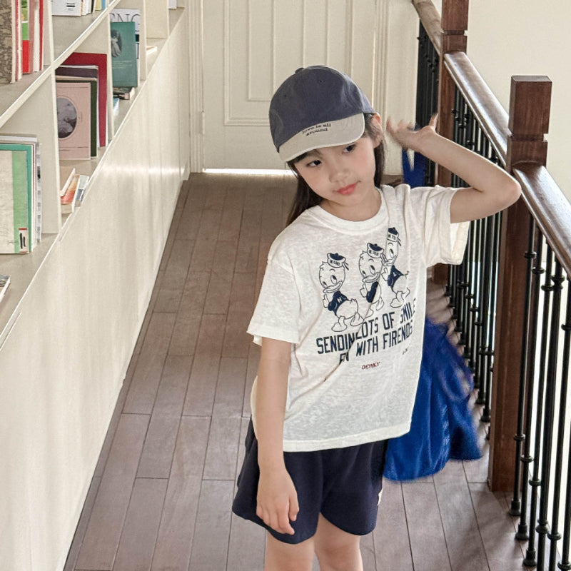 【BABY&KID】夏新作 可愛いカジュアルクルーネックTシャツSK010217
