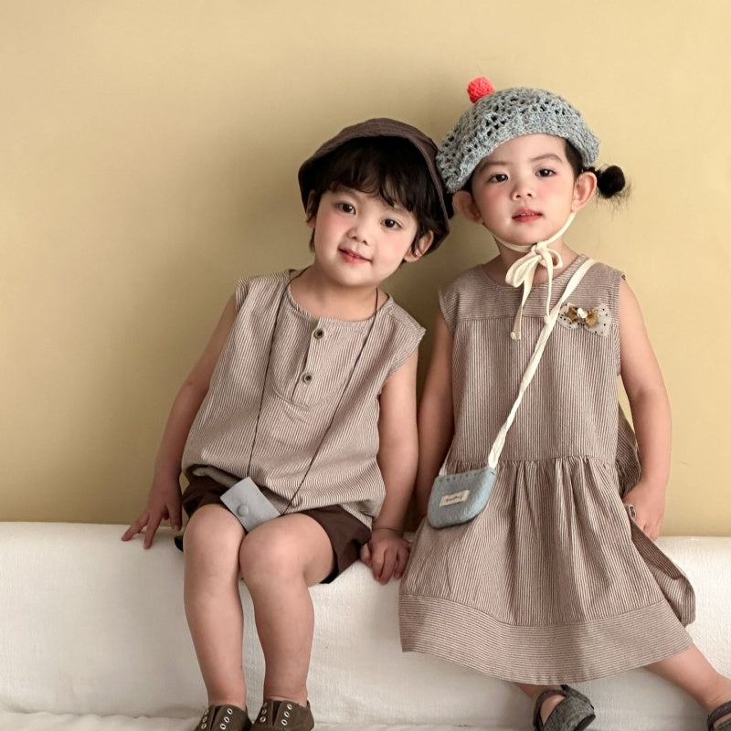 【BABY&KID】夏新作ストライプセットアップ、ワンピースSK104710