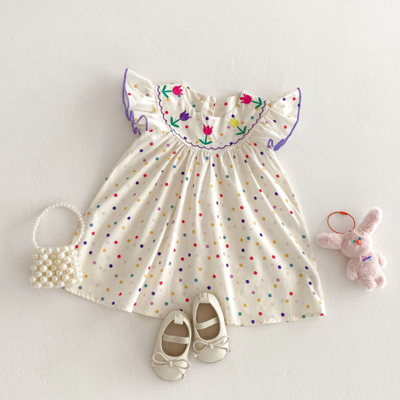 【BABY&KID】夏新作 カラードットワンピースSK081614