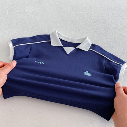 【BABY&KID】夏新作配色ロゴTシャツ、ショートパンツSK104624