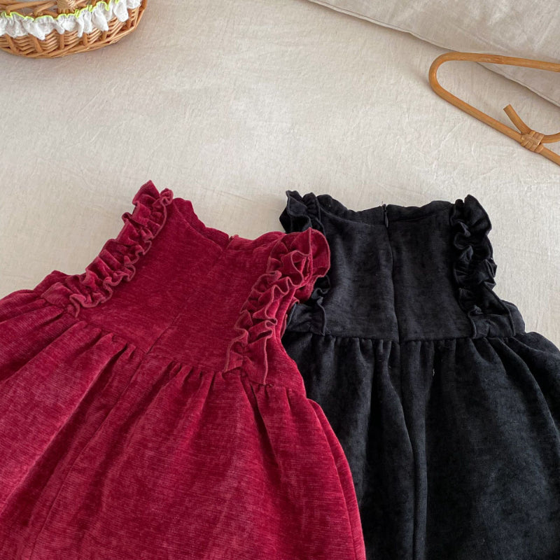 【BABY&KID】冬新作ベロア裏起毛リボンワンピースSK102735