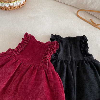 【BABY&KID】冬新作ベロア裏起毛リボンワンピースSK102735