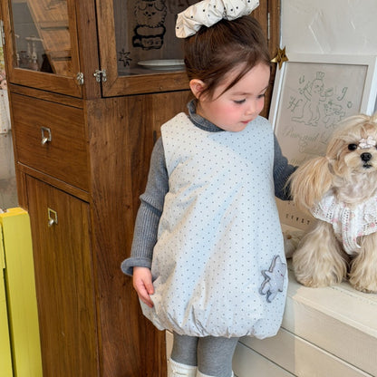 【BABY&KID】冬新作ドットバルーンワンピース、フリル襟ニットSK108318