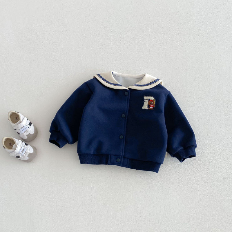 【BABY&KID】くま刺繍ボーダーポロシャツ、マリンカラーアウター、ニットベストSK103717