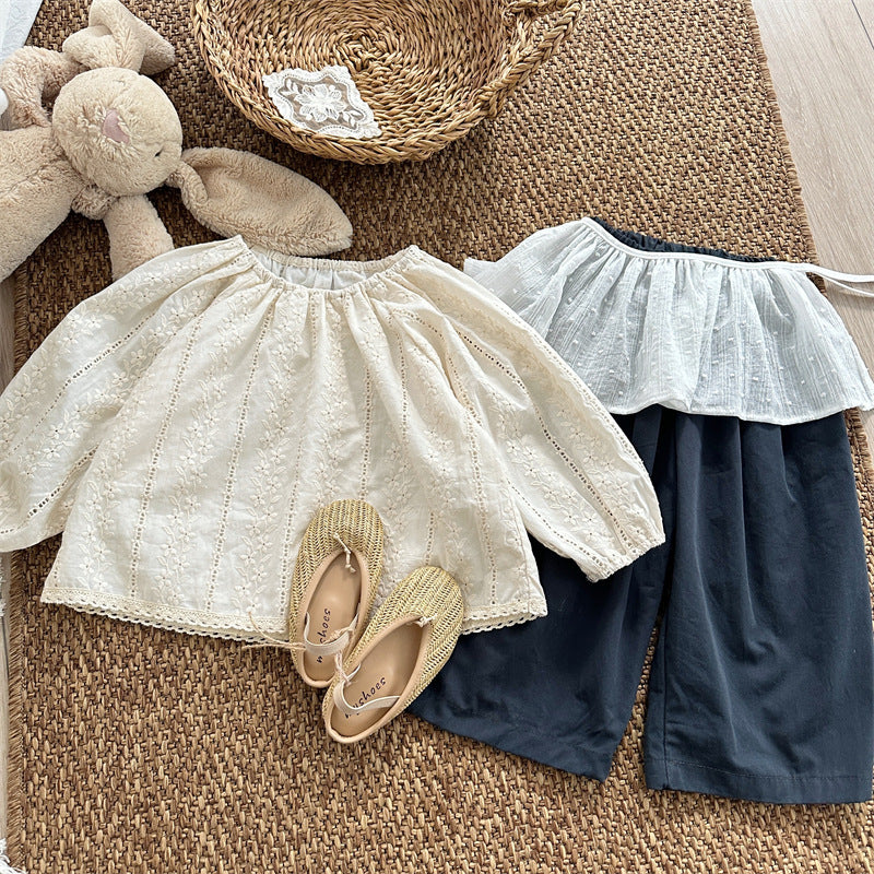 【BABY&KID】刺繍ラウンドカラーブラウスSK101446
