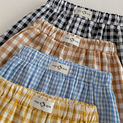 【BABY&KID】韓国風チェックストレートパンツSK104120