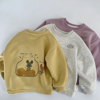 【BABY&KID】小鼠チーズプリントスウェットシャツSK100533