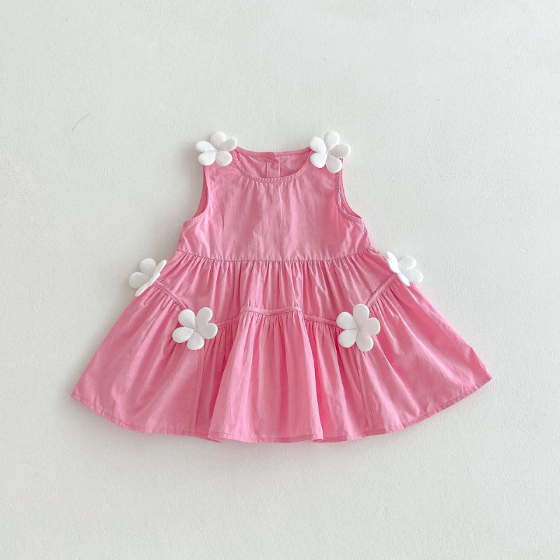 【BABY&KID】夏新作 フラワーノースリーブワンピースSK080620